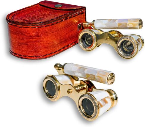 Vintage Opera Glasses for Women with Leather Case – Luxury Brass Theater Opera Glasses – Elegant Gift for Opera, Ballet, Theater Lovers in Kuwait
