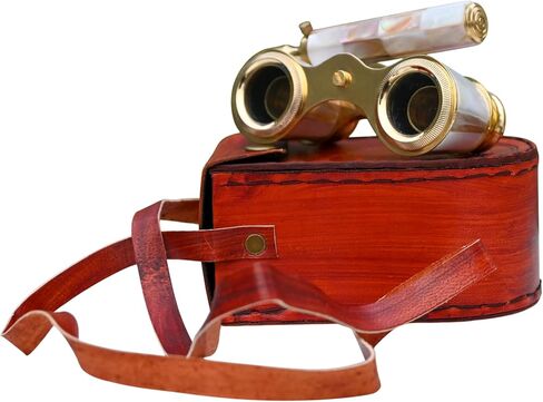 Vintage Opera Glasses for Women with Leather Case – Luxury Brass Theater Opera Glasses – Elegant Gift for Opera, Ballet, Theater Lovers in Kuwait