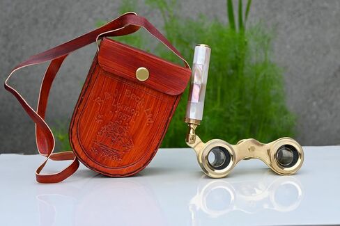 Vintage Opera Glasses for Women with Leather Case – Luxury Brass Theater Opera Glasses – Elegant Gift for Opera, Ballet, Theater Lovers in Kuwait