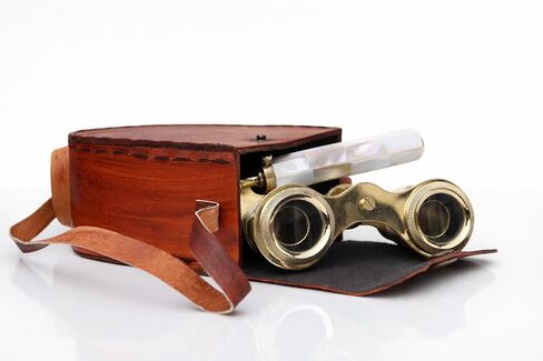 Vintage Opera Glasses for Women with Leather Case – Luxury Brass Theater Opera Glasses – Elegant Gift for Opera, Ballet, Theater Lovers in Kuwait