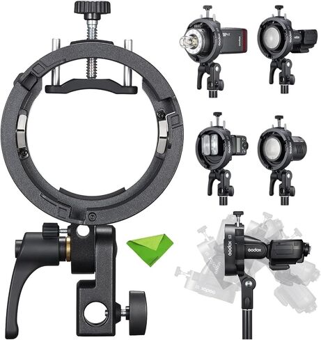 Godox S3 Speedlite Bracket Bowens Mount Holder (𝐒𝟐 𝐔𝐩𝐠𝐫𝐚𝐝𝐞𝐝 ) | for Godox V1 AD200Pro AD200ProII AD300Pro AD400Pro AD100Pro V860III /TT685III /TT600 /TT350, Flash Bracket for Softbox Snoot in Kuwait