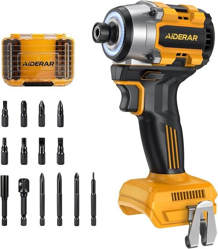 20V Cordless Impact Driver (Bare Tool) Compatible with DeWalt Battery, 2390 IN-LBS Max Torque, 3300 RPM, 1/4" Hex Brushless Impact Driver, 4-Speed Forward/Reverse Control, LED Light, S2 Steel Bits Set in Kuwait