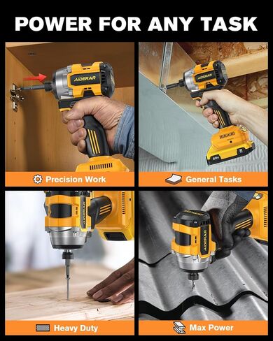 20V Cordless Impact Driver (Bare Tool) Compatible with DeWalt Battery, 2390 IN-LBS Max Torque, 3300 RPM, 1/4" Hex Brushless Impact Driver, 4-Speed Forward/Reverse Control, LED Light, S2 Steel Bits Set in Kuwait