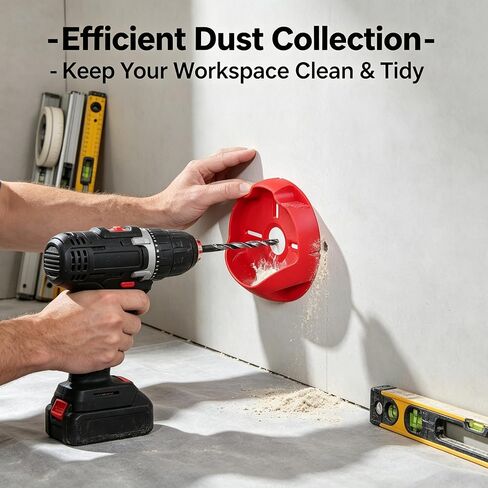 Drill Dust Collector with Drilling Position Guide, Fits Up to 0.8" Drill Bits, No-Install Lightweight Dust Catcher for Home Wall Drilling Projects in Kuwait