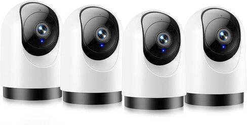 YOTON Indoor Security Camera, 2K 360° Wi-Fi Baby Monitor & Pet Camera w/Motion Tracking, 2-Way Audio, Night Vision, SD/Cloud, Compatible with Alexa & Google Home, 2.4/5GHz in Kuwait
