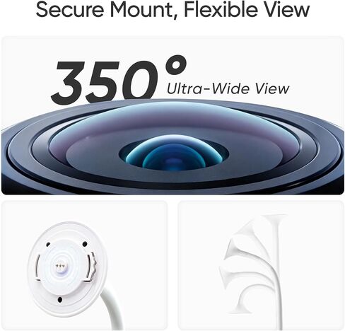 Monai Nest Portable for Travel Smart Baby Monitor with Crib Mount & Battery | AI Baby Camera, WiFi, Wireless, Night Vision, Rechargeable, Cry/Wake/Covered-Face, App Alerts and Notifications, 2-Way Audio in Kuwait