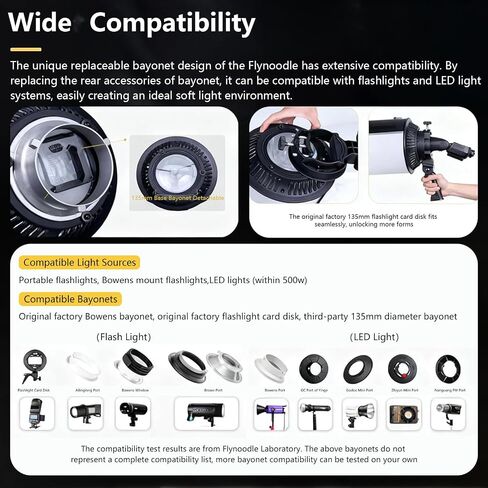 Air Tube Pro 120 Inflatable Modifier for Monolights with Fresnel Lens, 360° Adjustable, 210° Ultra-Wide Softbox for Bowens Mount Flash & 500W LED Pocket-Sized Light Tube Soft Box in Kuwait