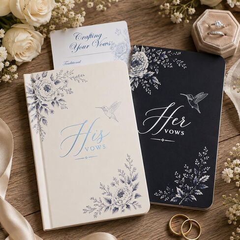 Vow Books His and Hers, Wedding Vow Books Set of 2 for Bride and Groom, 4 x 6 Inches Personalized Notebook for Ceremony Promises, Floral Keepsake Journals, His and Hers Gifts, Wedding Must Haves 2026 in Kuwait