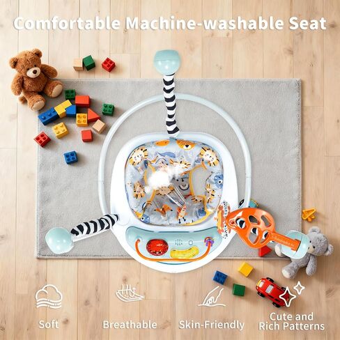 Baby Jumper Activity Center with lusic Lights & Sounds -Gentle llonster Baby Bouncer Stationary Entertainment PlayStation with Interactive Toys for 6-12 Months Development in Kuwait