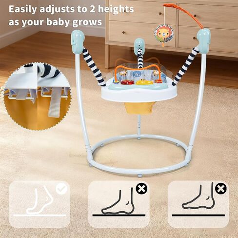 Baby Jumper Activity Center with lusic Lights & Sounds -Gentle llonster Baby Bouncer Stationary Entertainment PlayStation with Interactive Toys for 6-12 Months Development in Kuwait