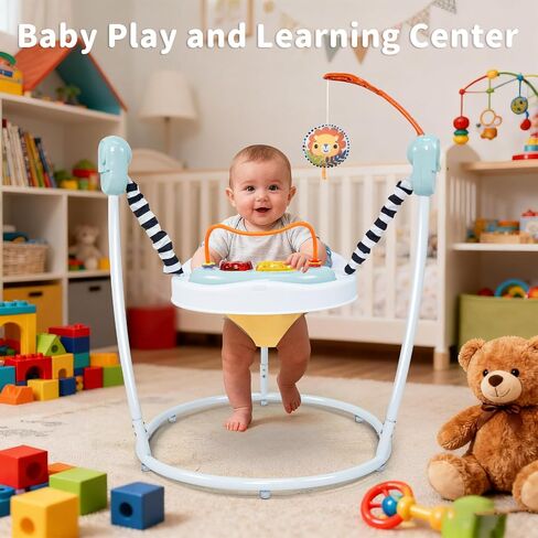 Baby Jumper Activity Center with lusic Lights & Sounds -Gentle llonster Baby Bouncer Stationary Entertainment PlayStation with Interactive Toys for 6-12 Months Development in Kuwait