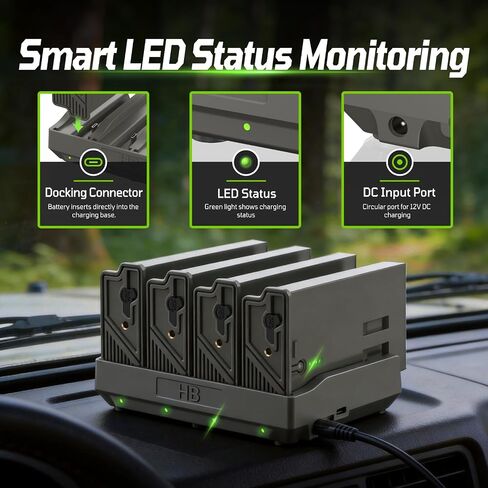 Tactacam Lithium Battery Pack, Compatible with Tactacam Reveal Trail Cameras, 4-Pack Rechargeable Battery Kit with Charger Station,High Capacity Replacement Power Set for Hunting Outdoor Surveillance in Kuwait