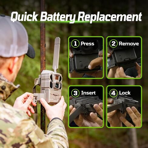 Tactacam Lithium Battery Pack, Compatible with Tactacam Reveal Trail Cameras, 4-Pack Rechargeable Battery Kit with Charger Station,High Capacity Replacement Power Set for Hunting Outdoor Surveillance in Kuwait