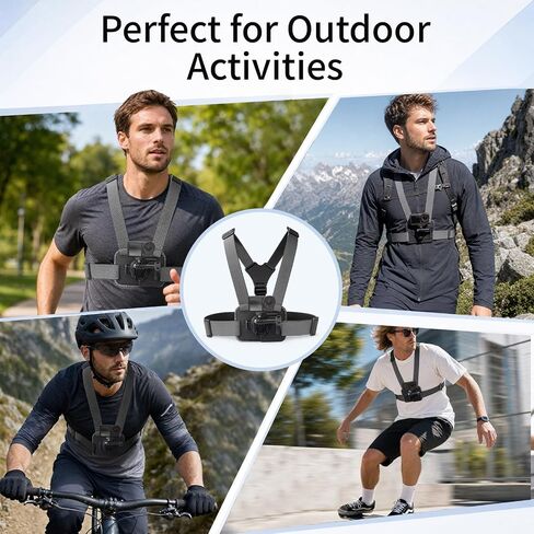 Action Camera Chest Mount, Adjustable Body Strap, Quick Release Chest Harness, 360° Rotatable POV Holder for Recording, Compatible with GoPro Hero DJI Osmo Insta360 AKASO Series in Kuwait