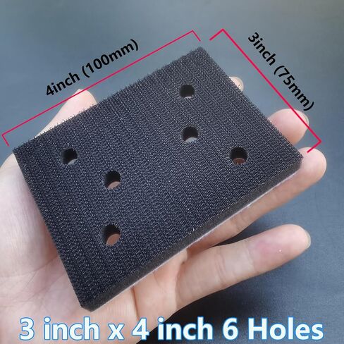 FOWOK 3" x 4" Foam Sanding Pads, 3 Pcs Sanding Interface Pads, Hook & Loop Design for 3x4 Sanders -FSP343 in Kuwait