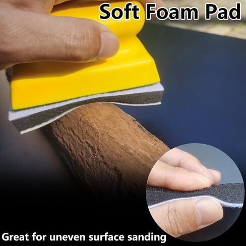 FOWOK 3" x 4" Foam Sanding Pads, 3 Pcs Sanding Interface Pads, Hook & Loop Design for 3x4 Sanders -FSP343 in Kuwait