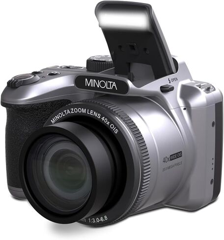 Minolta MN40Z-S 20 MP / 1080P FHD Bridge Camera w/40x Optical Zoom (Silver) Bundle with Deco Photo Camera Bag for DSLR and Mirrorless Cameras and Western Digital Purple 64GB microSD Card in Kuwait
