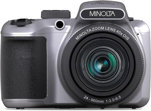 Minolta MN40Z-S 20 MP / 1080P FHD Bridge Camera w/40x Optical Zoom (Silver) Bundle with Deco Photo Camera Bag for DSLR and Mirrorless Cameras and Western Digital Purple 64GB microSD Card in Kuwait