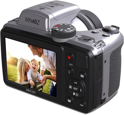 Minolta MN40Z-S 20 MP / 1080P FHD Bridge Camera w/40x Optical Zoom (Silver) Bundle with Deco Photo Camera Bag for DSLR and Mirrorless Cameras and Western Digital Purple 64GB microSD Card in Kuwait