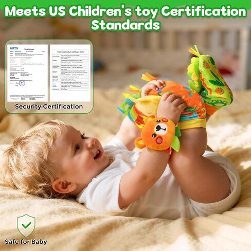 Baby Rattle Wrist Socks Toys, Sensory Toy for Babies 0-6 Months, Socks and Foot Finder Set with Sounds as Baby Shower Gifts, Baby Essentials for Newborn Infant Toddler Ages 0-12 Months in Kuwait