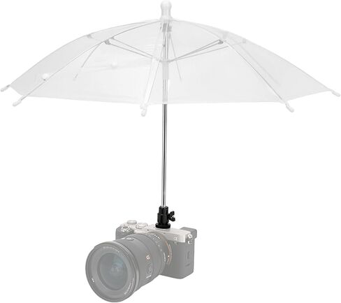 19.7" DSLR Mirrorless Camera Hot Shoe Umbrella Sun Shade Cover Silver | Camera Umbrella for EOS R100 R50 R50V R6 Mark III Rebel T7 90D A7RVI A7IV A6700 A6400 Z6III Z50II D7500 XM5 XE5 X100VI in Kuwait