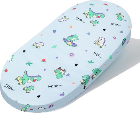 Rectangle Bassinet Mattress Topper Dual Side Gel Memory Foam Bassinet Mattress for Baby Bedside Fit Replacement Bassinet (16" x 32" x 1.25", Oval) in Kuwait