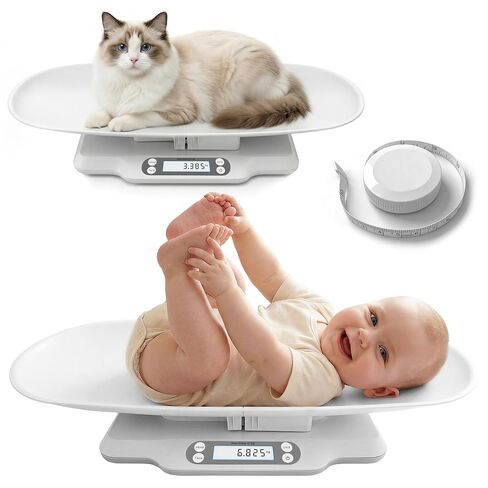 Baby Scale for Weighing, Multi-Function Infant & Pet Scale with Hold Function,Curved Removable Tray,Weight Tracking, Max 66 Lbs, Accurate Digital Scale for Newborns,Toddlers,Puppy,Cat, Auto Off in Kuwait