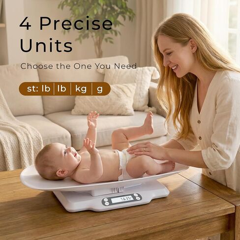 Baby Scale for Weighing, Multi-Function Infant & Pet Scale with Hold Function,Curved Removable Tray,Weight Tracking, Max 66 Lbs, Accurate Digital Scale for Newborns,Toddlers,Puppy,Cat, Auto Off in Kuwait