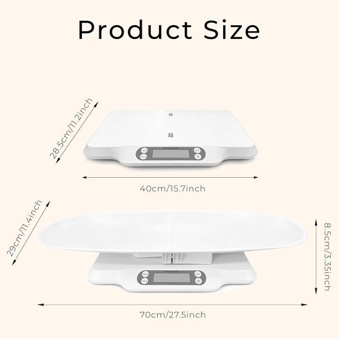 Baby Scale for Weighing, Multi-Function Infant & Pet Scale with Hold Function,Curved Removable Tray,Weight Tracking, Max 66 Lbs, Accurate Digital Scale for Newborns,Toddlers,Puppy,Cat, Auto Off in Kuwait