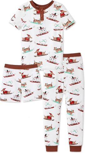 PATPAT Kids 3-Piece Pajama Sets with Bamboo Viscose,Soft Snug Fit Pjs for Toddler Boys, All-Season Comfort Sleepwear in Kuwait