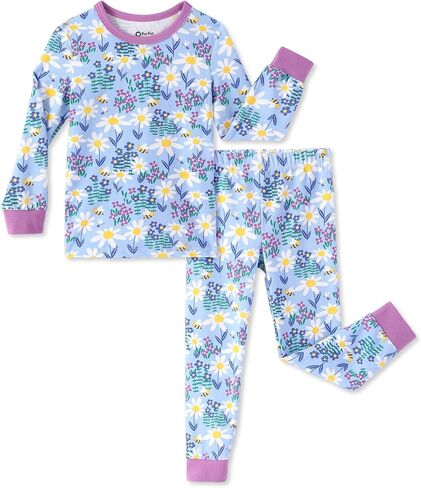 PATPAT Baby & Toddler Pajamas with Organic Cotton, 2-piece PJs for Girl Boy | Organic Cotton, Soft, Breathable Comfort, Gentle on Sensitive Skin, Tagless Design, Stretchy Fit, GOTS Certified, Easy Care in Kuwait