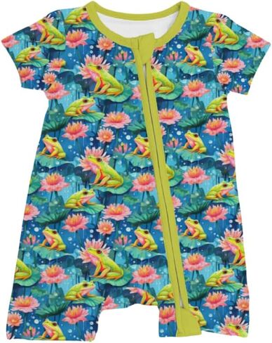 MAMALADY Short Sleeve Two Piece set or zippy, Soft Viscose From Bamboo Kids Pajamas For Toddlers Boys and Girls Matching in Kuwait