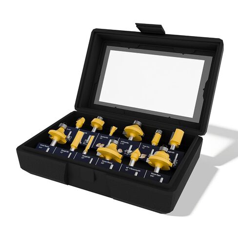 CATITO 1/4" Shank Router Bits Set, 100 Pieces Router Bits Set, Tungsten Carbide, Professional Woodworking Milling Cutter Kit with a Blow-Molded Box, DIY for Wood in Kuwait