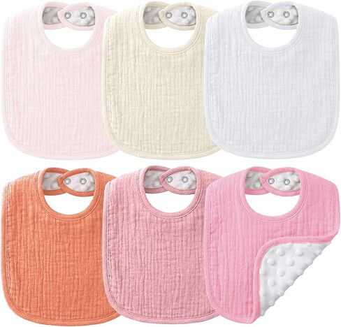 NISXABEBE Muslin Baby Bibs for Unisex Boys Girls, Cotton Drool Bibs, Adjustable Newborn Bibs for Drooling and Teething in Kuwait