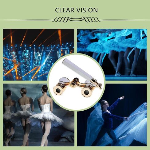 BLACKICE Opera Glasses, 3X25 Theater Binoculars, Mini Compact Opera Glasses with Adjustable Handle, Portable Binoculars for Women Adults Kids, Ideal for Concert Theater Opera (White with Handle) in Kuwait