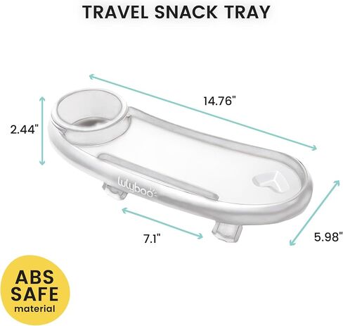 Lulyboo 3-in-1 Travel Snack Tray for Strollers | Durable ABS Material, Clamp Fit Most Bumper Bars, Multi-Function Organizer with Cup Holder & Phone/Tablet Slot, Lightweight Baby Stroller Accessory in Kuwait