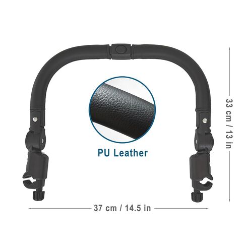 SeedFuture Bumper Bar Replacement Compatible for Stroller, Black | Install as Detachable Armrest, Footrest, Handlebar Extension in Kuwait