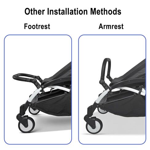 SeedFuture Bumper Bar Replacement Compatible for Stroller, Black | Install as Detachable Armrest, Footrest, Handlebar Extension in Kuwait