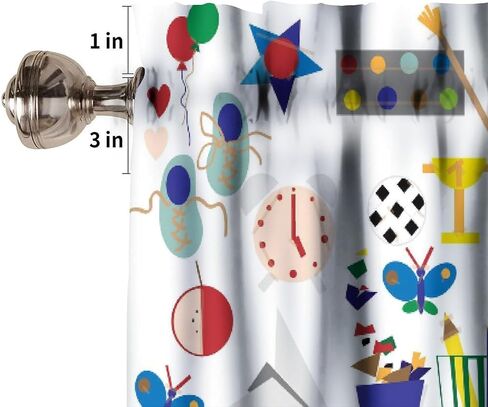 Alphabet Valances Curtain for Kids,Colorful Fun Cartoon Education Numbers Alphabet Learning Print Window Treatment Valance Rod Pocket Short Curtain for Baby Child Toddler 54x18inch in Kuwait