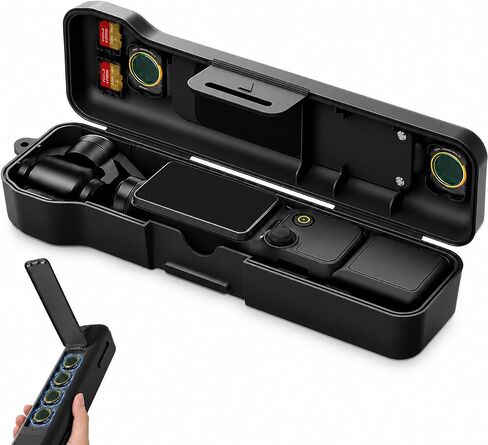 Protective Case for DJI Osmo Pocket 4 & 3 with Filter Slots | Hard shell travel case with 4 magnetic filter slots for secure storage and protection of DJI Osmo Pocket 4 & 3. in Saudi Arabia
