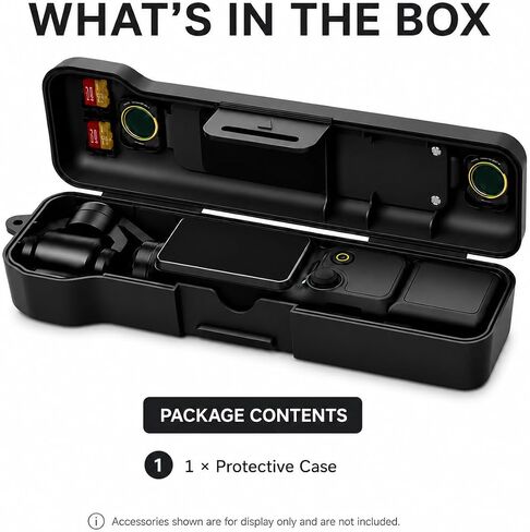 Protective Case for DJI Osmo Pocket 4 & 3 with Filter Slots | Hard shell travel case with 4 magnetic filter slots for secure storage and protection of DJI Osmo Pocket 4 & 3. in Kuwait
