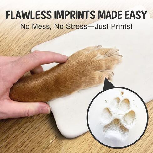 Vila Paw Print Keepsake Photo Frame Kit, Personalized Pet Memory Souvenir, 5" x 7" Clay, 11" x 9" White Frame, 2 Snapshot Slots, White Plastic Frame with Plexiglass, Cardboard Backing, 1 Set per Pack  in Kuwait