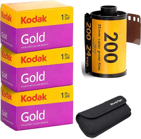 Kodak Gold 200 35mm Film Roll 24 Exp 6 Rolls with Sturdy Tiger Storage Case in Kuwait