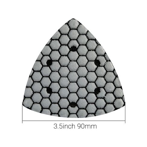 LOZLIN Triangle Diamond Dry Polishing Pads 7PCS 3.5 Inch 90mm Hook and Loop Sanding Discs for Oscillating Tools Granite Marble Stone Concrete Masonry & DIY Projects in Kuwait