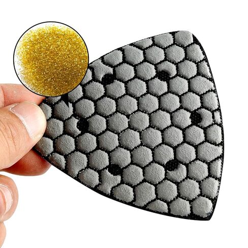 LOZLIN Triangle Diamond Dry Polishing Pads 7PCS 3.5 Inch 90mm Hook and Loop Sanding Discs for Oscillating Tools Granite Marble Stone Concrete Masonry & DIY Projects in Kuwait