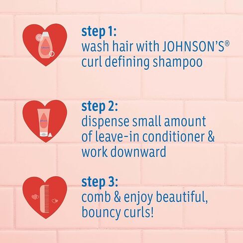 Bundle of Johnson's Kids Curl-Defining, Frizz Control, Tear-Free Kids Shampoo + Shea Butter, Paraben-, Sulfate- & Dye-Free, 13.6 fl. oz + Curl Defining Leave-In Conditioner, 6.8 fl. oz in Kuwait