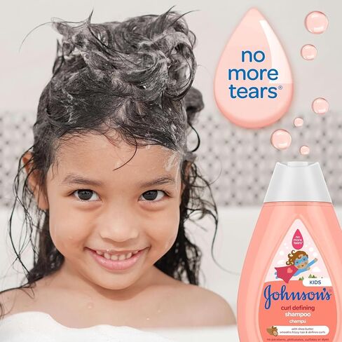 Bundle of Johnson's Kids Curl-Defining, Frizz Control, Tear-Free Kids Shampoo + Shea Butter, Paraben-, Sulfate- & Dye-Free, 13.6 fl. oz + Curl Defining Leave-In Conditioner, 6.8 fl. oz in Kuwait
