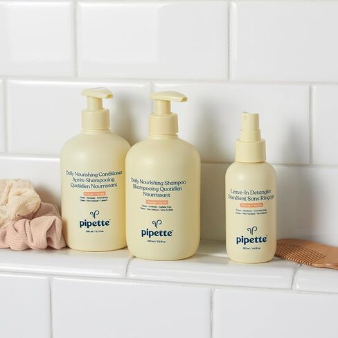 Pipette Daily Nourishing Shampoo and Conditioner Duo, Clean, Tear-Free Shampoo For Kids, Detangling Conditioner For Kids, Sulfate-Free, Paraben-Free, Silicone-Free, Hypoallergenic, Non-Toxic in Kuwait