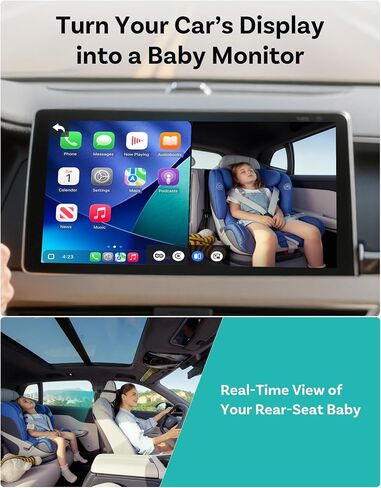 OTTOCAST Baby Car Camera 2026,Wireless CarPlay Adapter (No Android Support) | Display the Baby View on the Original Car Screen,Split Screen for Navigation & Baby Monitor,Wired CarPlay to Wireless in Kuwait