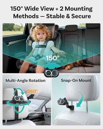 OTTOCAST Baby Car Camera 2026,Wireless CarPlay Adapter (No Android Support) | Display the Baby View on the Original Car Screen,Split Screen for Navigation & Baby Monitor,Wired CarPlay to Wireless in Kuwait